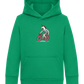 Unicorn On Bicycle Design - Comfort Kids Hoodie_MEADOW GREEN_front