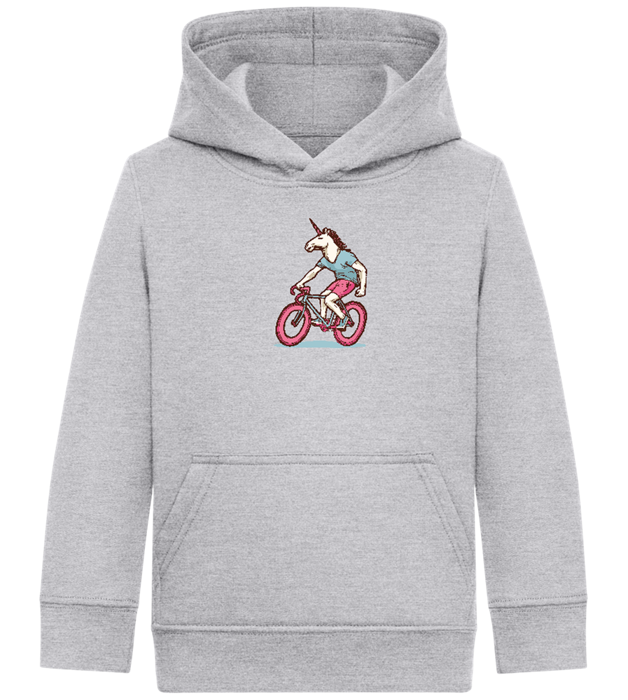 Unicorn On Bicycle Design - Comfort Kids Hoodie_ORION GREY II_front