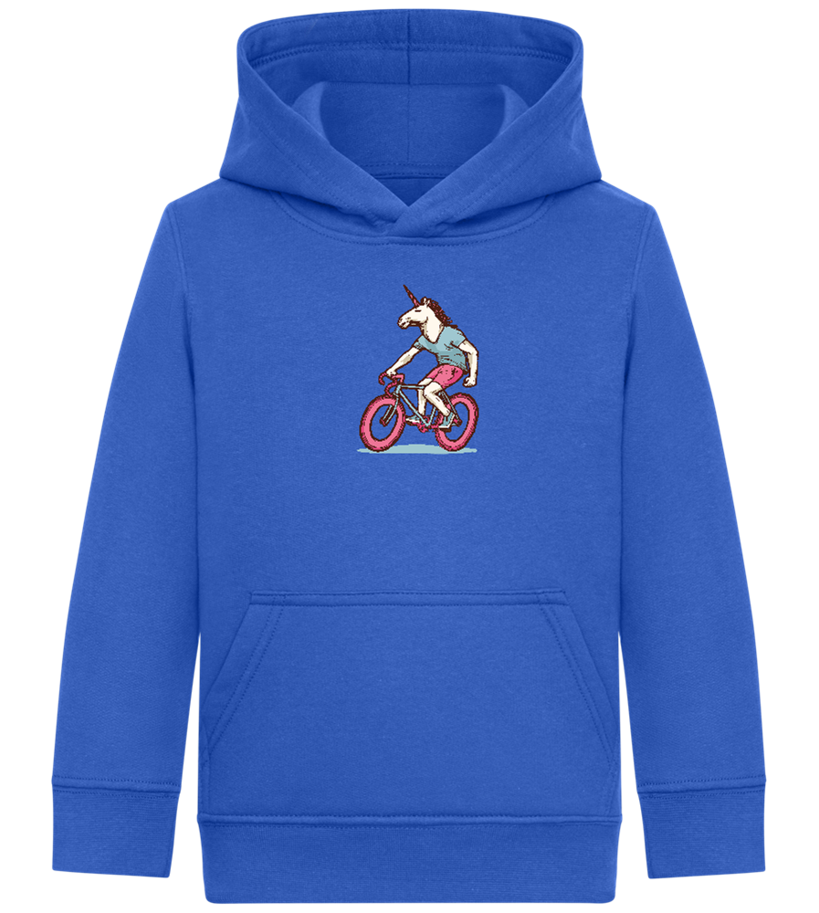 Unicorn On Bicycle Design - Comfort Kids Hoodie_ROYAL_front