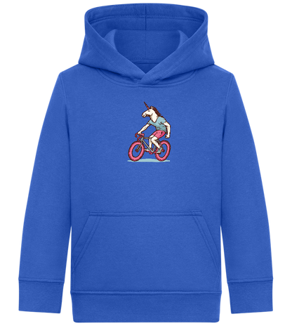 Unicorn On Bicycle Design - Comfort Kids Hoodie_ROYAL_front