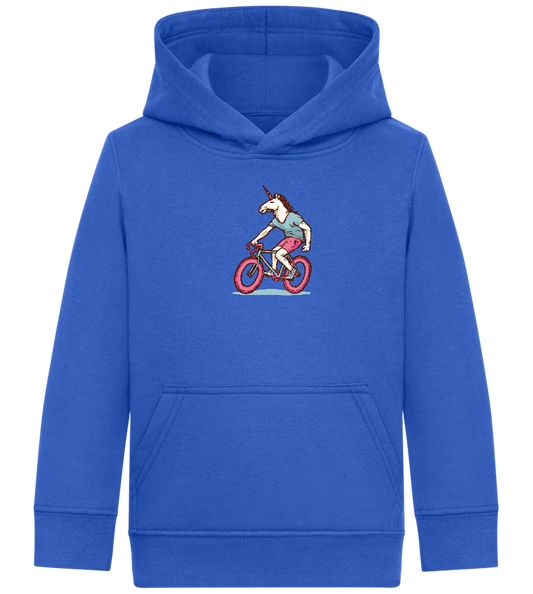 Unicorn On Bicycle Design - Comfort Kids Hoodie_ROYAL_front