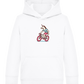 Unicorn On Bicycle Design - Comfort Kids Hoodie_WHITE_front