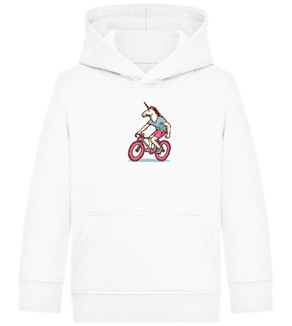 Unicorn On Bicycle Design - Comfort Kids Hoodie_WHITE_front