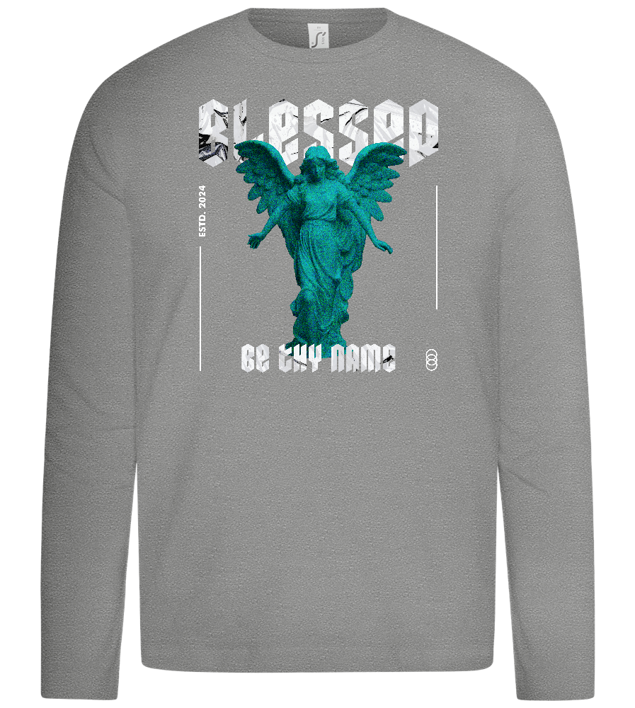 Blessed By An Angel Design - Premium kids long sleeve t-shirt_ORION GREY_front