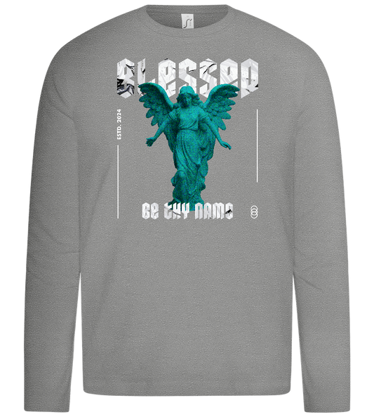 Blessed By An Angel Design - Premium kids long sleeve t-shirt_ORION GREY_front