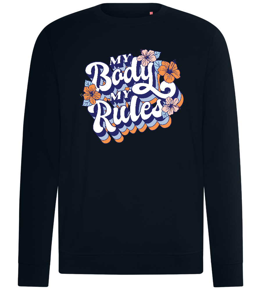 My Body My Rules Design - Comfort unisex sweater_BLACK_front