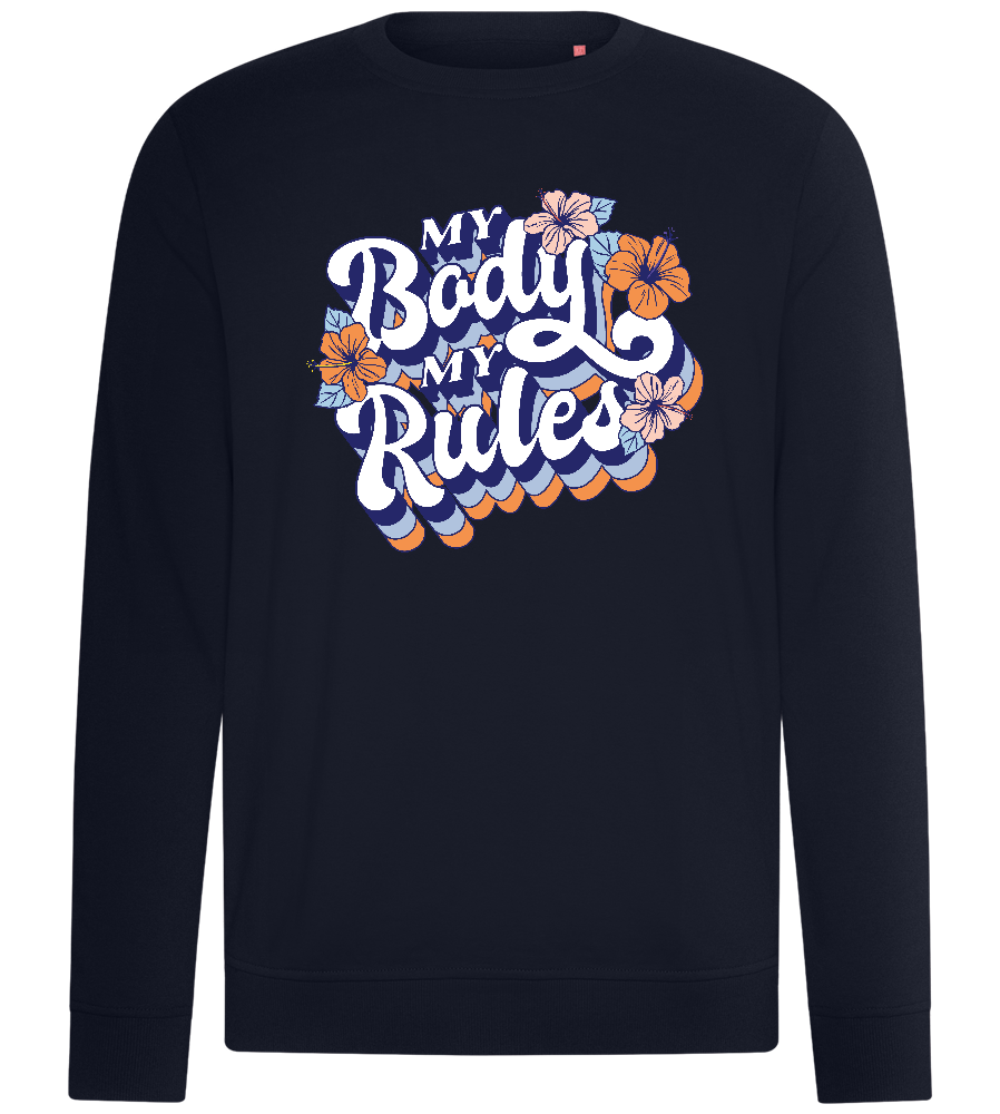 My Body My Rules Design - Comfort unisex sweater_FRENCH NAVY_front