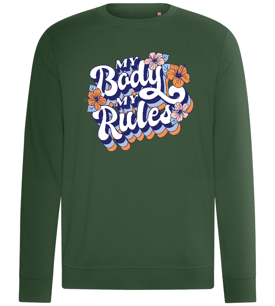 My Body My Rules Design - Comfort unisex sweater_GREEN BOTTLE_front