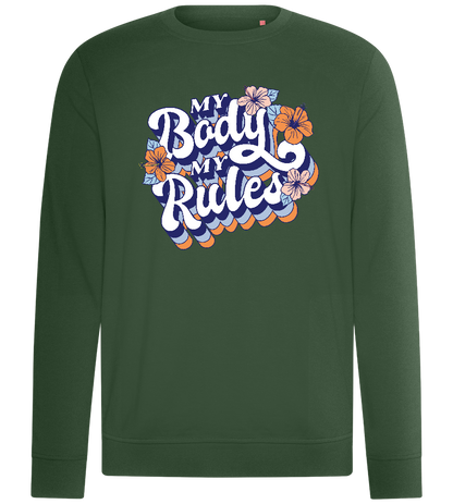 My Body My Rules Design - Comfort unisex sweater_GREEN BOTTLE_front