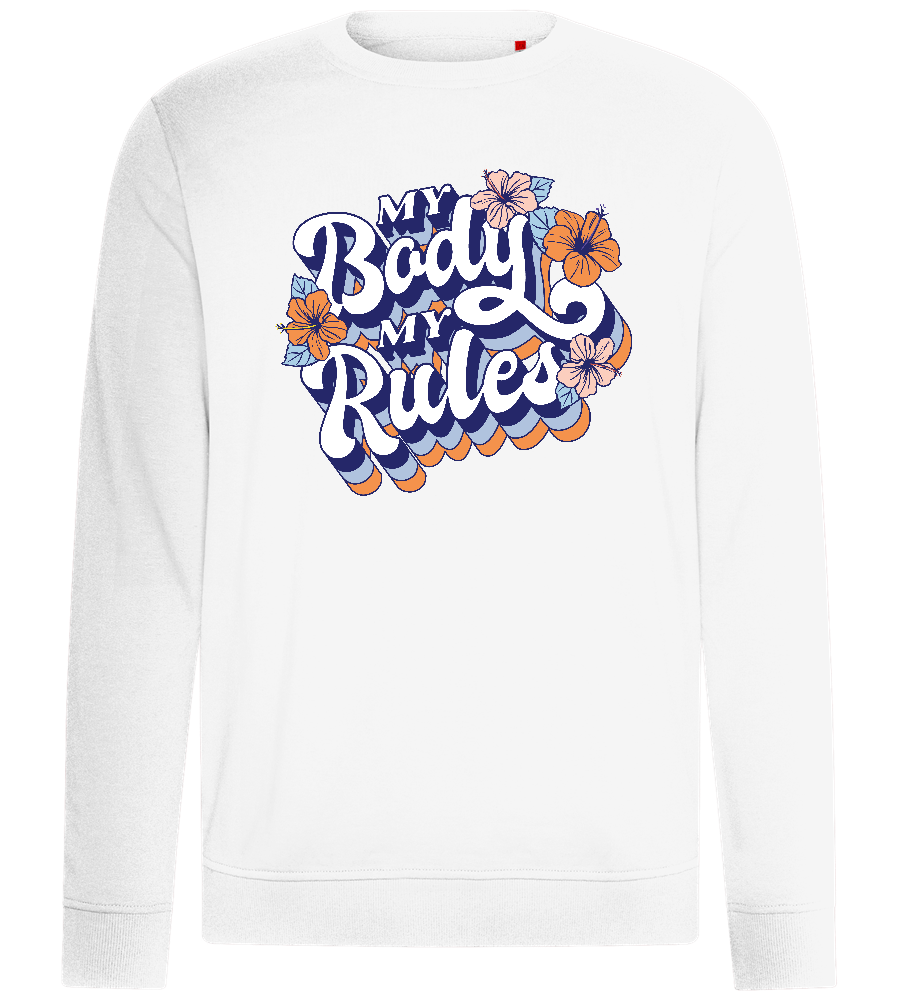 My Body My Rules Design - Comfort unisex sweater_WHITE_front