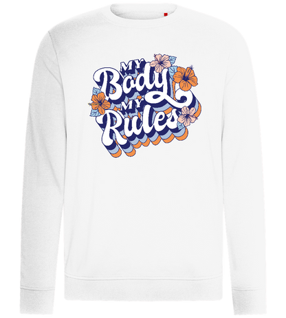 My Body My Rules Design - Comfort unisex sweater_WHITE_front