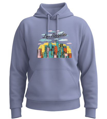 Los Angeles City Skyline Design - Premium Essential Unisex Hoodie_BLUE_front