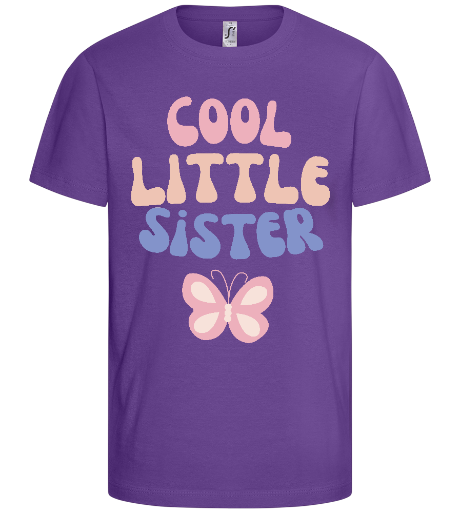 Cool Little Sister Pastel Butterfly Design - Basic kids t-shirt_DARK PURPLE_front