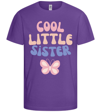 Cool Little Sister Pastel Butterfly Design - Basic kids t-shirt_DARK PURPLE_front