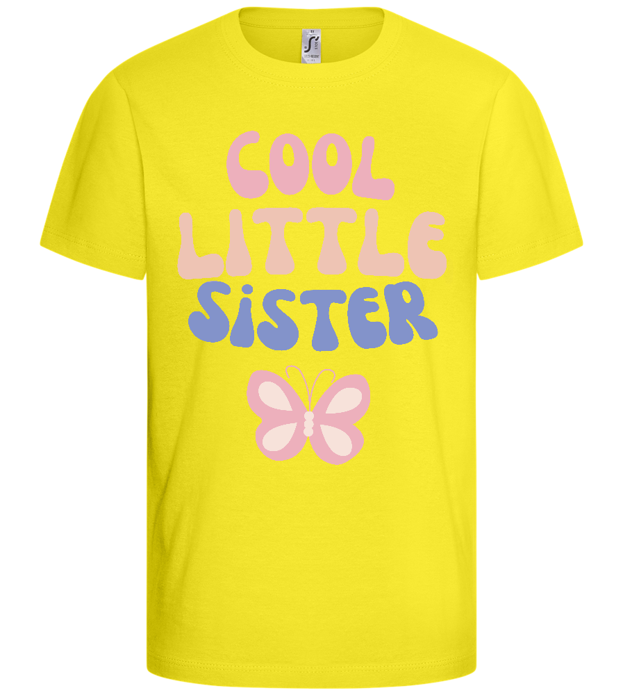 Cool Little Sister Pastel Butterfly Design - Basic kids t-shirt_LEMON_front