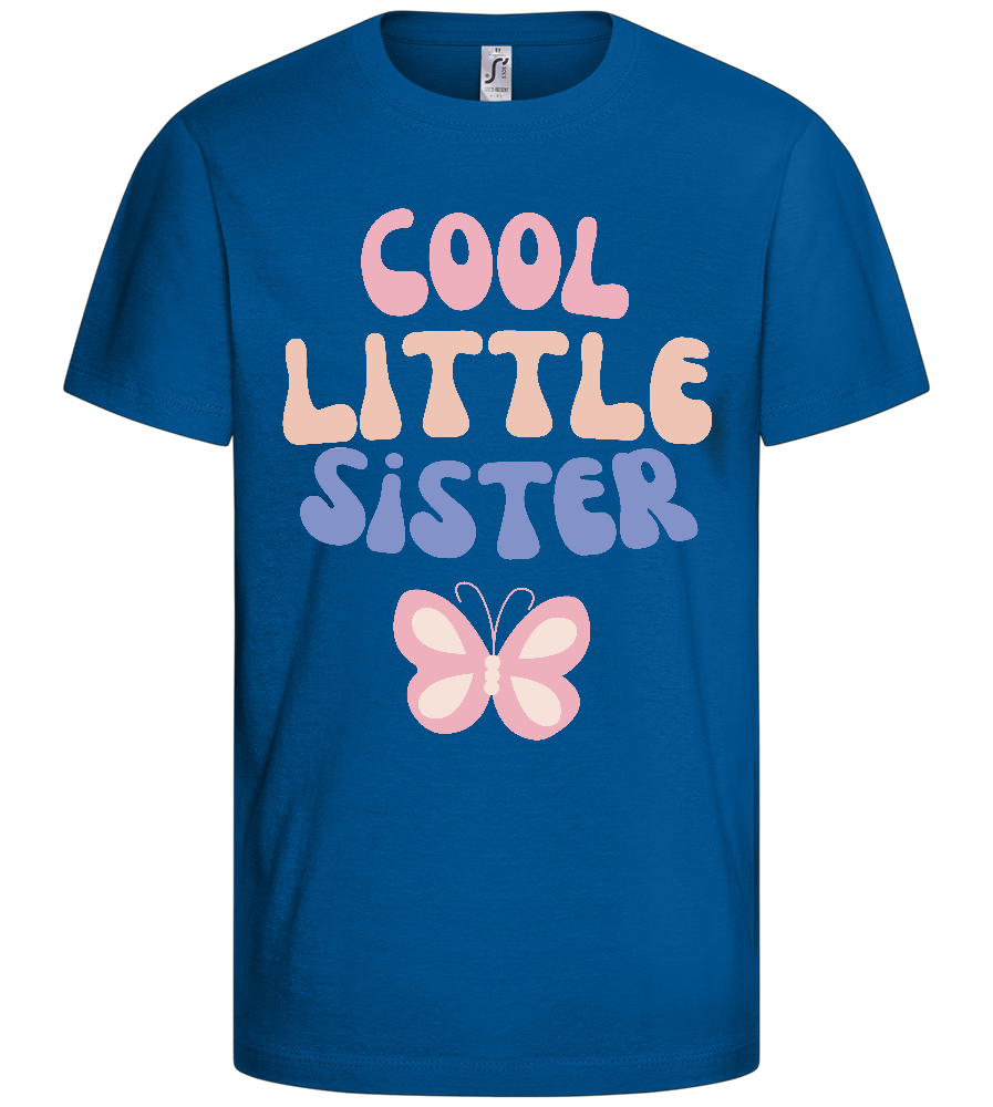 Cool Little Sister Pastel Butterfly Design - Basic kids t-shirt_ROYAL_front