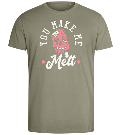 You Make Me Melt Ice Cream Design - Comfort men's fitted t-shirt_KHAKI_front