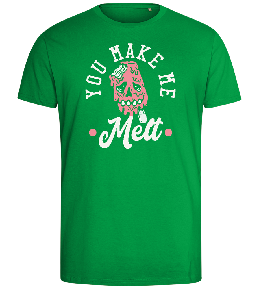 You Make Me Melt Ice Cream Design - Comfort men's fitted t-shirt_MEADOW GREEN_front