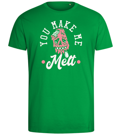 You Make Me Melt Ice Cream Design - Comfort men's fitted t-shirt_MEADOW GREEN_front