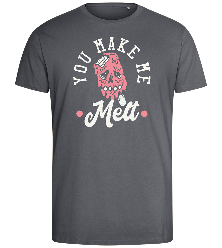 You Make Me Melt Ice Cream Design - Comfort men's fitted t-shirt_MOUSE GREY_front