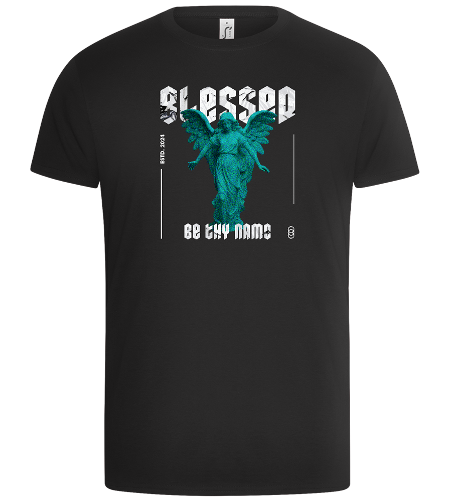 Blessed By An Angel Design - Basic Unisex T-Shirt_DEEP BLACK_front