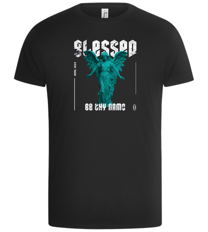 Blessed By An Angel Design - Basic Unisex T-Shirt_DEEP BLACK_front