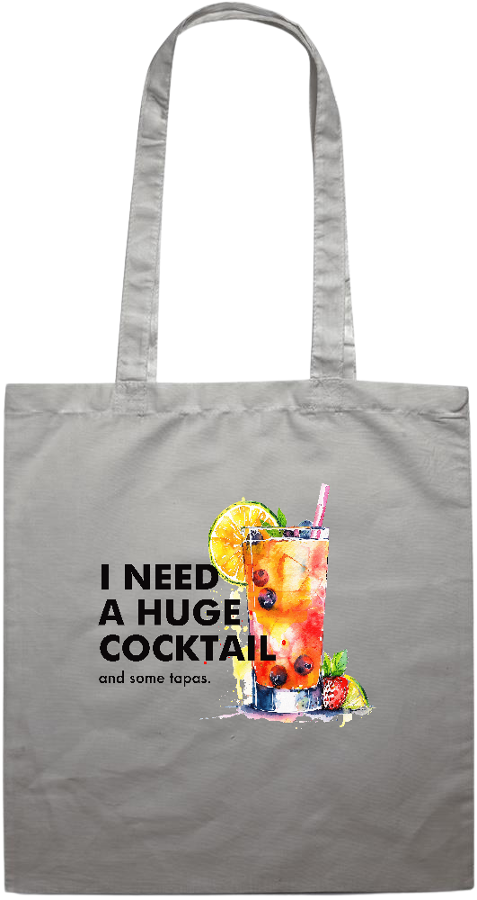 A Huge Cocktail Design - Premium colored cotton tote bag_GREY_front