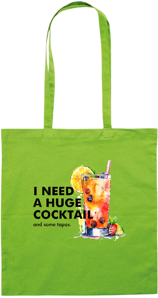 A Huge Cocktail Design - Premium colored cotton tote bag_LIME_front