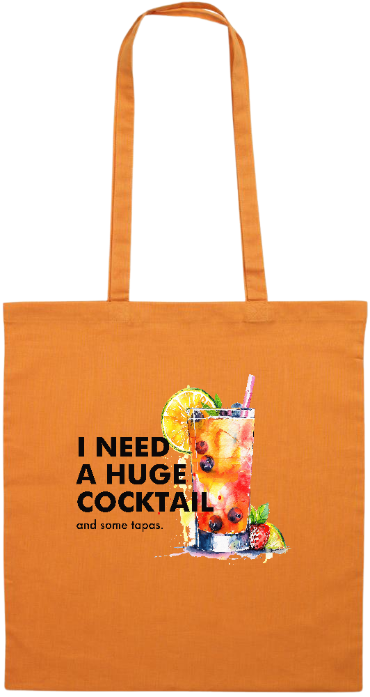 A Huge Cocktail Design - Premium colored cotton tote bag_ORANGE_front