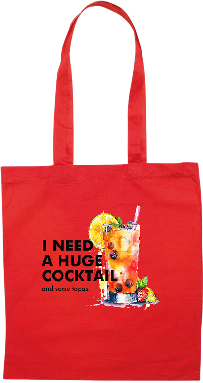 A Huge Cocktail Design - Premium colored cotton tote bag_RED_front