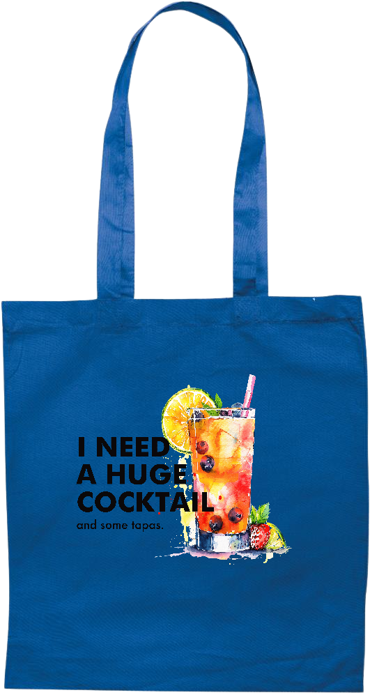 A Huge Cocktail Design - Premium colored cotton tote bag_ROYAL BLUE_front