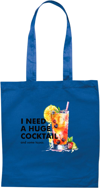 A Huge Cocktail Design - Premium colored cotton tote bag_ROYAL BLUE_front