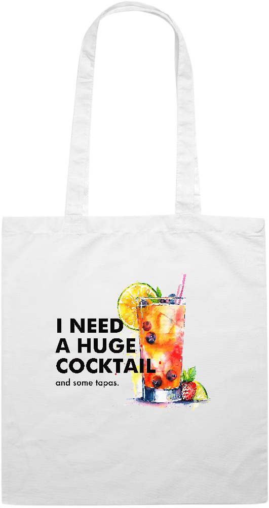 A Huge Cocktail Design - Premium colored cotton tote bag_WHITE_front