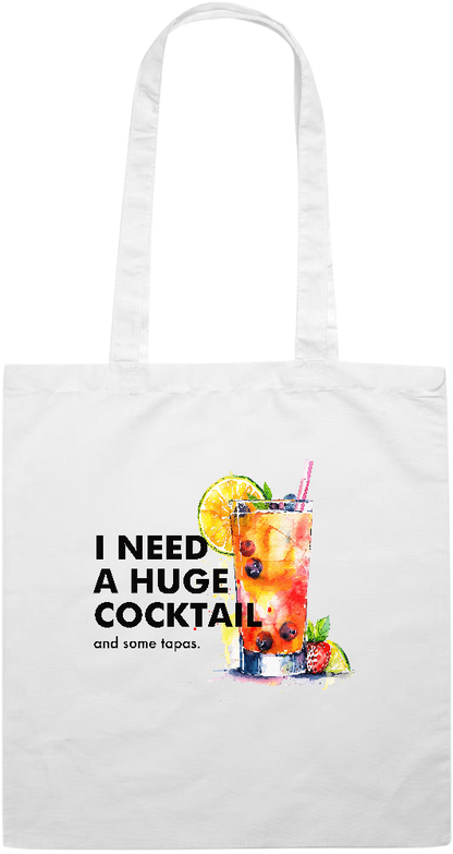 A Huge Cocktail Design - Premium colored cotton tote bag_WHITE_front