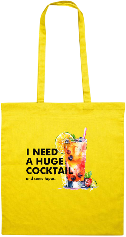 A Huge Cocktail Design - Premium colored cotton tote bag_YELLOW_front