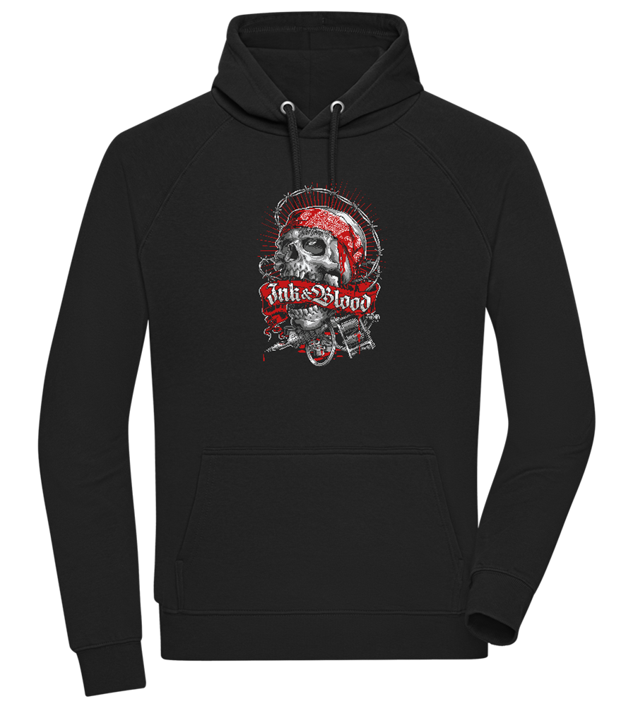 Ink And Blood Skull Design - Comfort unisex hoodie_BLACK_front