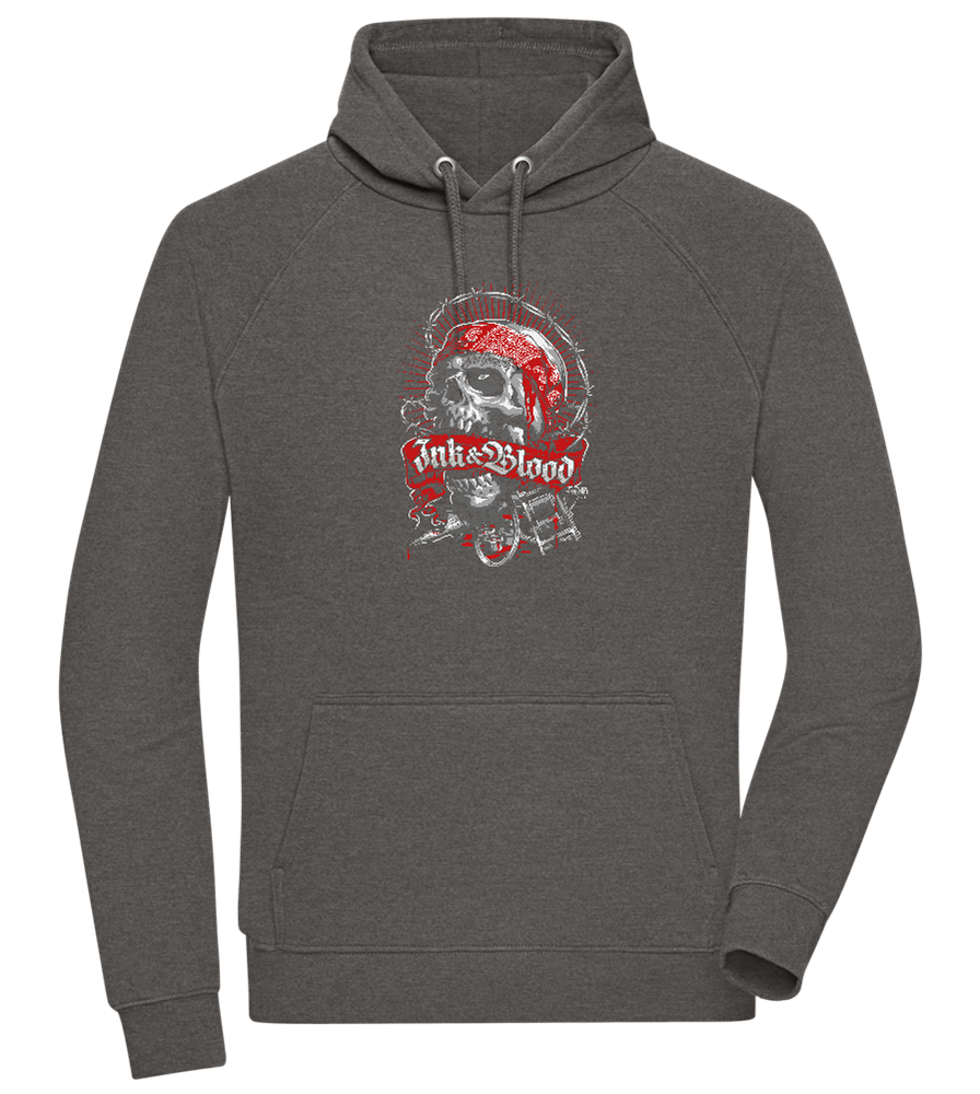 Ink And Blood Skull Design - Comfort unisex hoodie_CHARCOAL CHIN_front