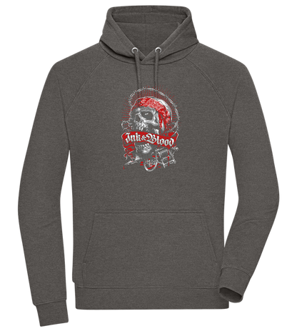 Ink And Blood Skull Design - Comfort unisex hoodie_CHARCOAL CHIN_front