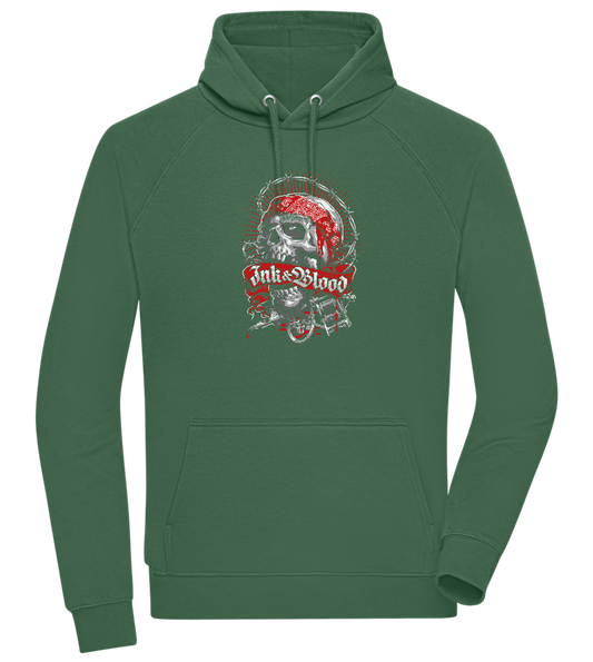 Ink And Blood Skull Design - Comfort unisex hoodie_GREEN BOTTLE_front