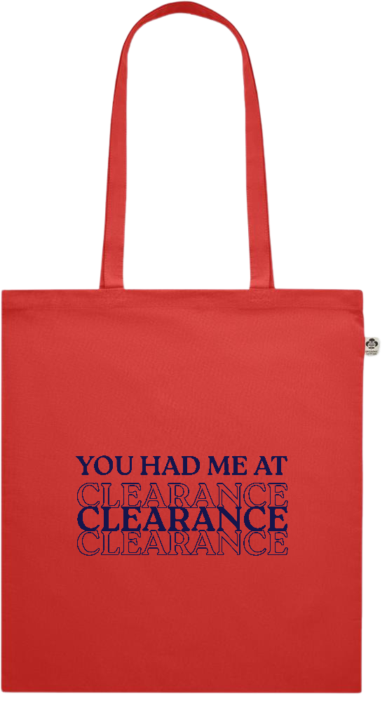 Clearance Design - Premium colored organic cotton shopping bag_RED_front