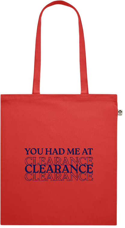 Clearance Design - Premium colored organic cotton shopping bag_RED_front