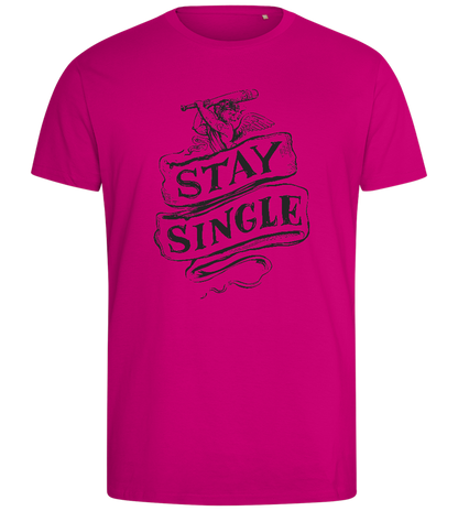 Stay Single Design - Comfort men's fitted t-shirt_FUCHSIA_front