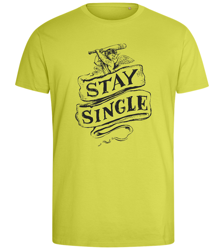 Stay Single Design - Comfort men's fitted t-shirt_GREEN APPLE_front