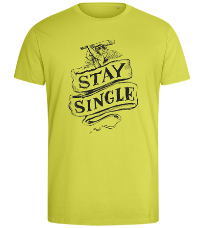 Stay Single Design - Comfort men's fitted t-shirt_GREEN APPLE_front