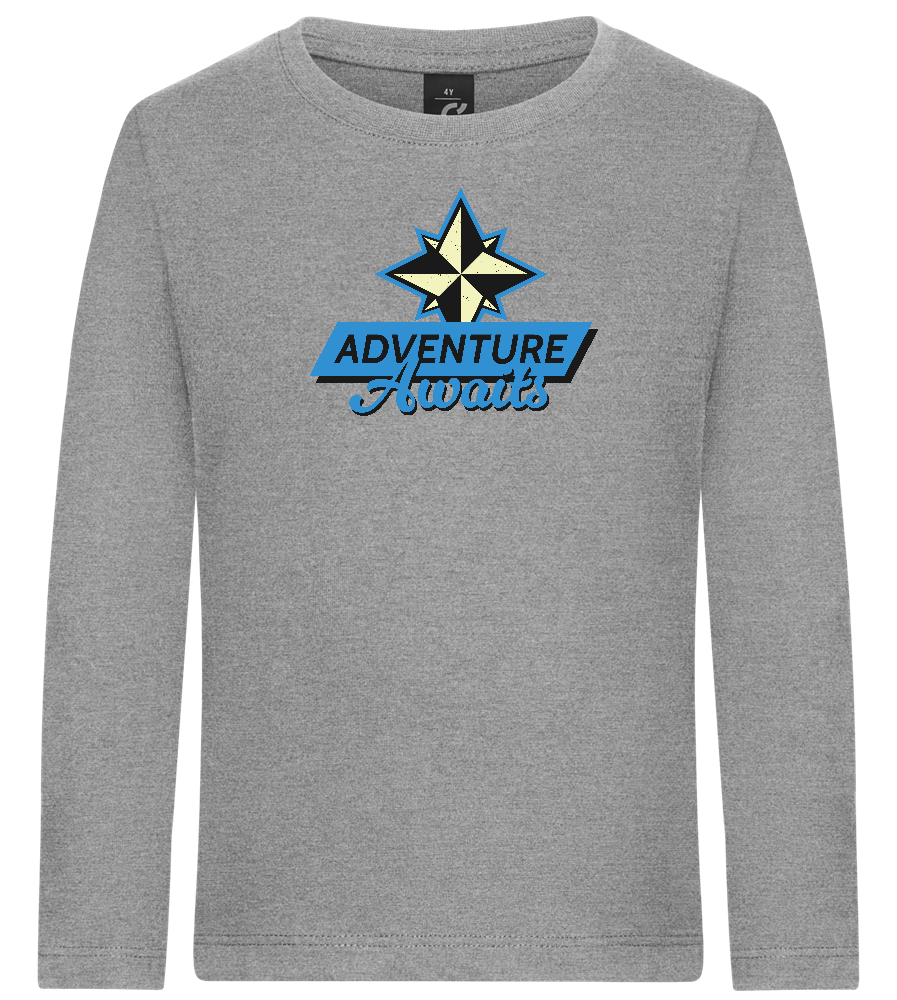 Adventure Awaits Design - Premium kids long sleeve t-shirt_ORION GREY_front