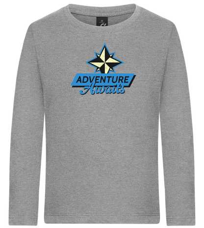 Adventure Awaits Design - Premium kids long sleeve t-shirt_ORION GREY_front