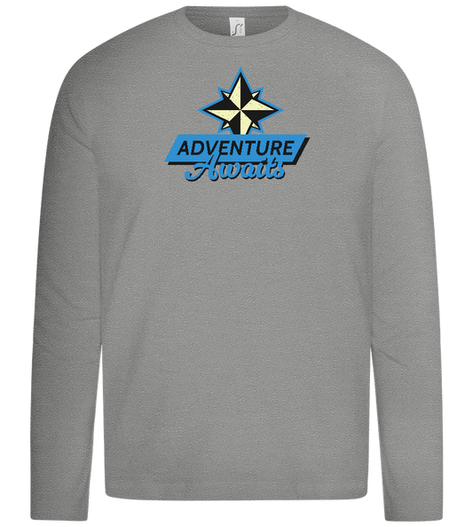 Adventure Awaits Design - Premium kids long sleeve t-shirt_ORION GREY_front