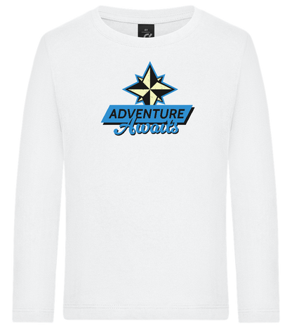Adventure Awaits Design - Premium kids long sleeve t-shirt_WHITE_front