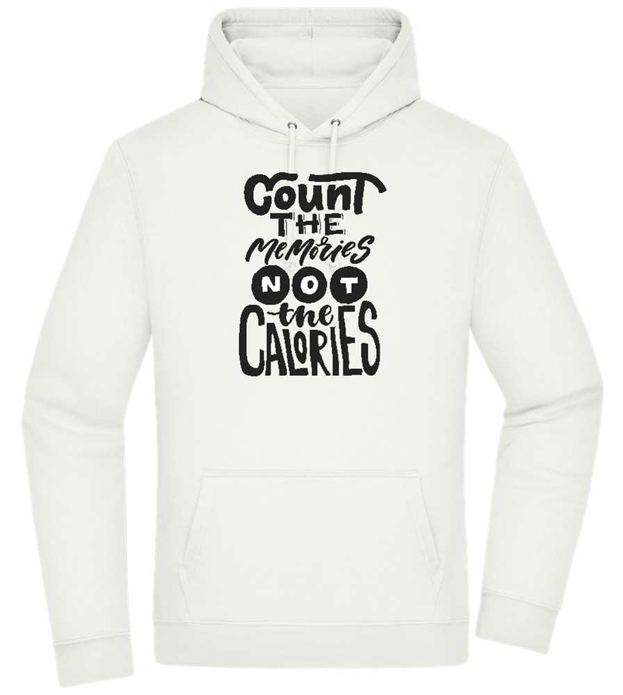 Count Memories Not Calories Design - Premium Essential Unisex Hoodie_CREAMY GREEN_front