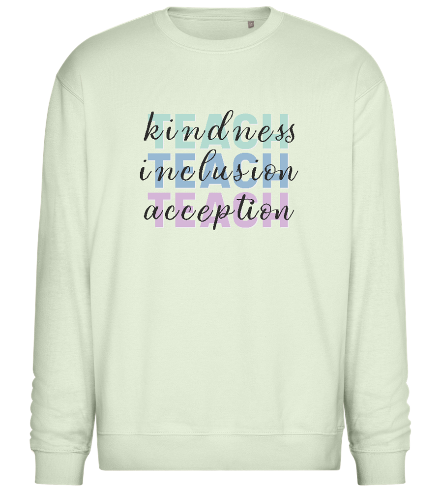 Kindness Inclusion Acception Design - Comfort Essential Unisex Sweater_CREAMY GREEN_front